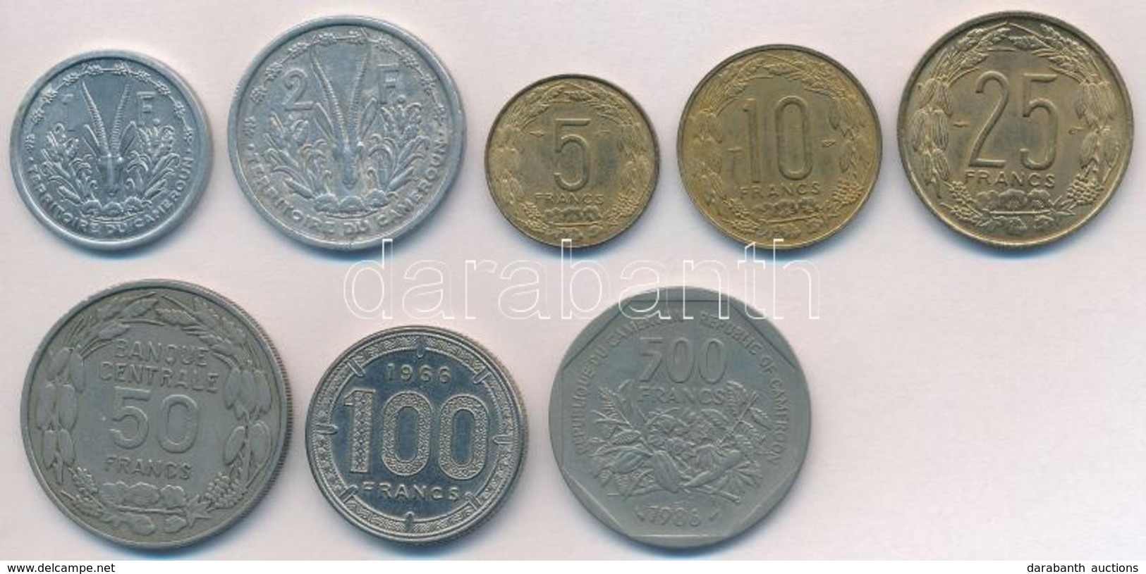 Kamerun 1948-1986. 1Fr-500Fr (8xklf) T:1-,2,2-
Cameroon 1948-1986. 1 Franc - 500 Francs (8xdiff) C:AU,XF,VF - Zonder Classificatie