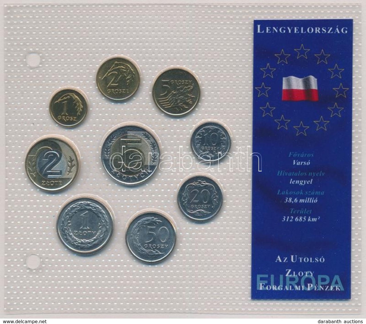 Lengyelország 1992-2005. 1g-5Zl (9xklf) 'Az Utolsó Zloty Forgalmi Pénzek' Forgalmi Sor T:1
Poland 1992-2005. 1 Grosz - 5 - Zonder Classificatie