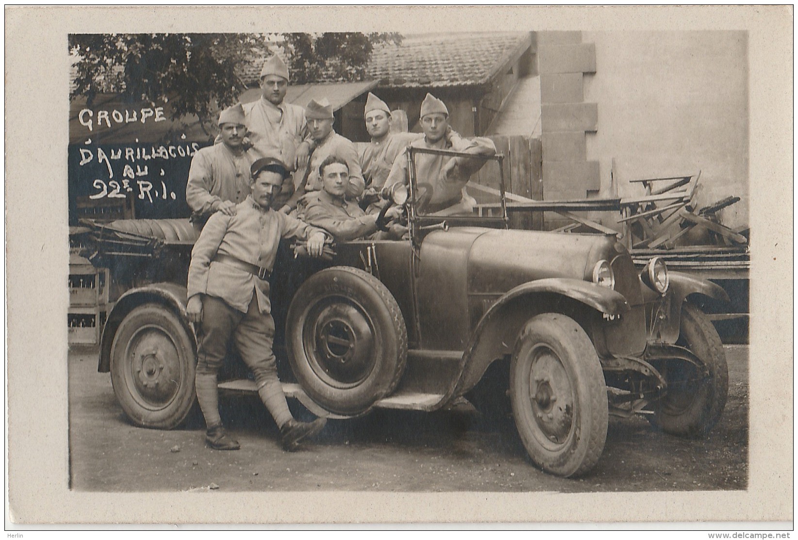 15 - AURILLAC - Carte-photo - Groupe D'Aurillacois (139e R.I.) Au 92e R.I. (Clermont-Ferrand) - Automobile - 1929 - Aurillac