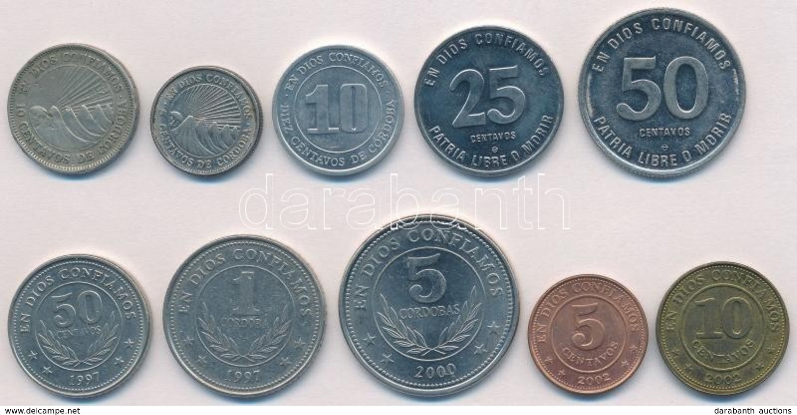 Nicaragua 1964-2002. 5c-5C (10xklf) T:1-,2,2-
Nicaragua 1964-2002. 5 Centavos - 5 Cordobas (10xdiff) C:AU,XF,VF - Zonder Classificatie