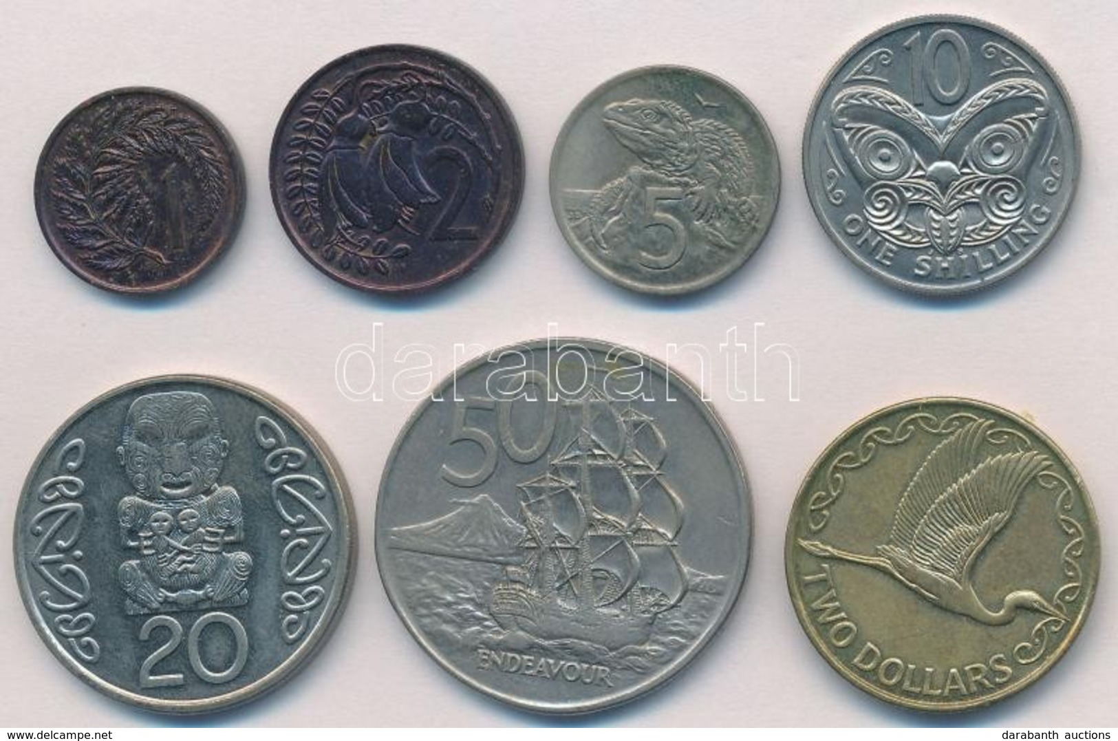 Új-Zéland 1967-2001. 1c-2$ (7xklf) T:1-,2
New Zealand 1967-2001. 1 Cent - 2 Dollars (7xdiff) C:AU,XF - Zonder Classificatie