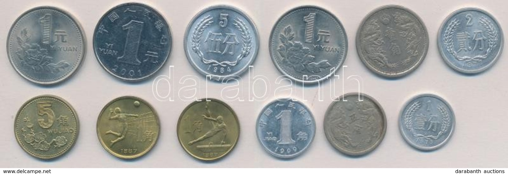 12db-os Vegyes Kínai Fémpénz Tétel T:1-,2
12pcs Of Of Various Chinese Metal Coins C:AU,XF - Zonder Classificatie
