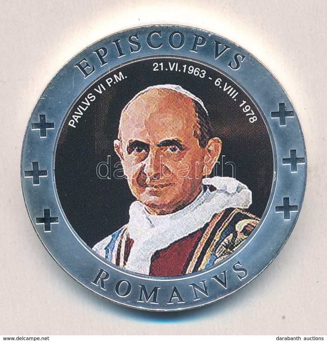 Vatikán ~2005. 'VI. Pál Pápa' Ezüstözött Multicolor Emlékérem (40mm) T:PP 
Vatican ~2005. 'Pope Pavlvs VI.' Silver-plate - Zonder Classificatie