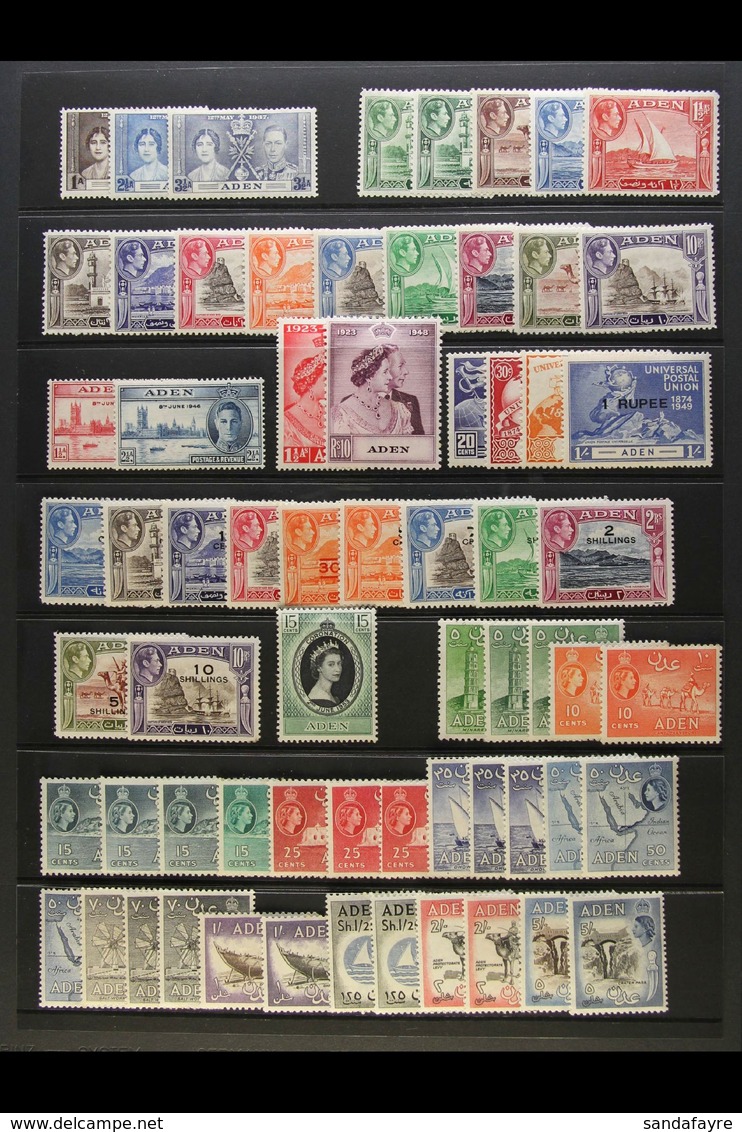 1937 - 1964 COMPLETE COLLECTION Very Fine Mint Including Many Shades, SG 28/86. (72 Stamps) For More Images, Please Visi - Aden (1854-1963)