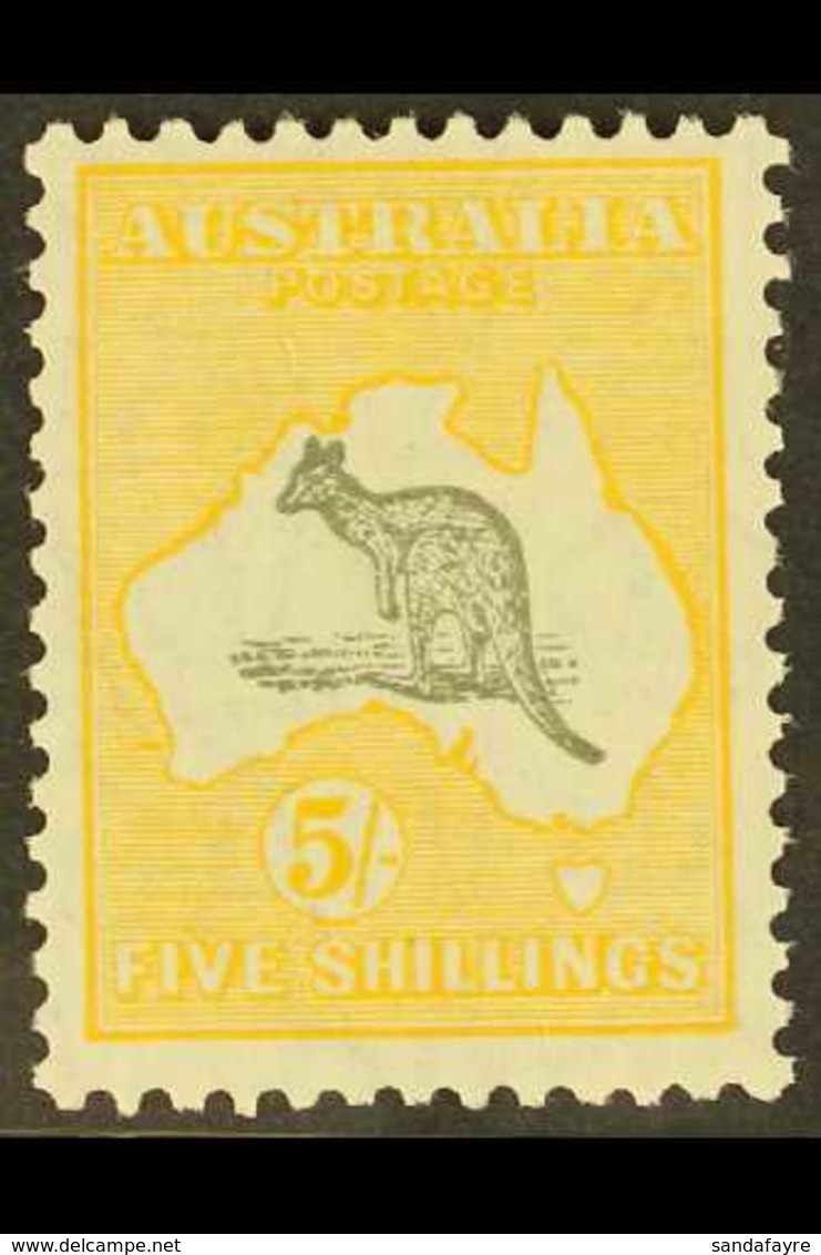 1929-30 5s Grey And Yellow Wmk Small Multiple Crowns, SG 111, Lightly Hinged Mint. Very Fresh. For More Images, Please V - Altri & Non Classificati