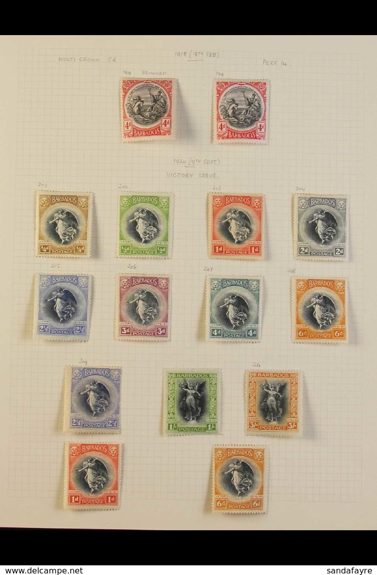 1912-35 VERY FINE MINT KGV COLLECTION. An Attractive Collection, Presented On Album Pages With Many Shades & Includes 19 - Barbados (...-1966)