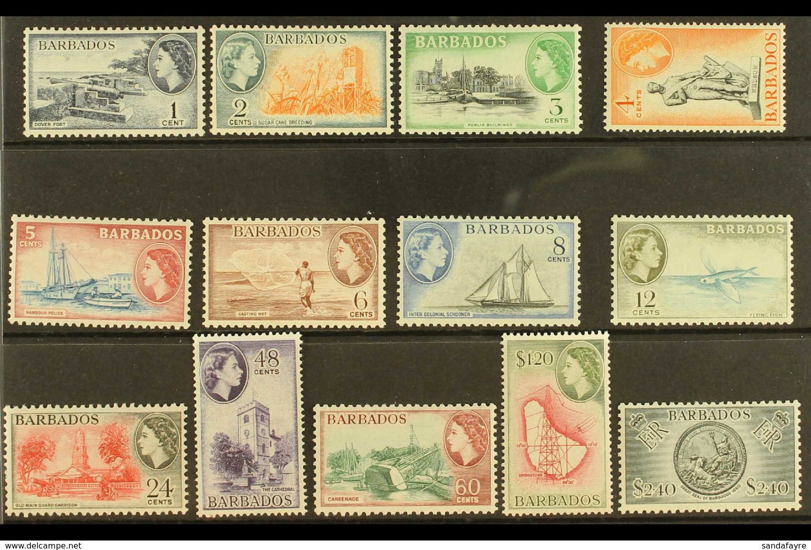 1953-61 Pictorial Definitive Set, SG 289/301, Never Hinged Mint (13 Stamps) For More Images, Please Visit Http://www.san - Barbados (...-1966)