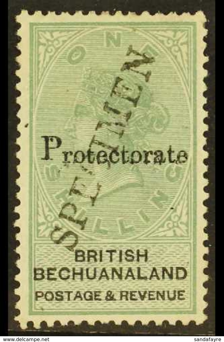 1888 1s Green And Black, Protectorate, Overprinted "Specimen", SG 46s, Very Fine Mint. For More Images, Please Visit Htt - Altri & Non Classificati