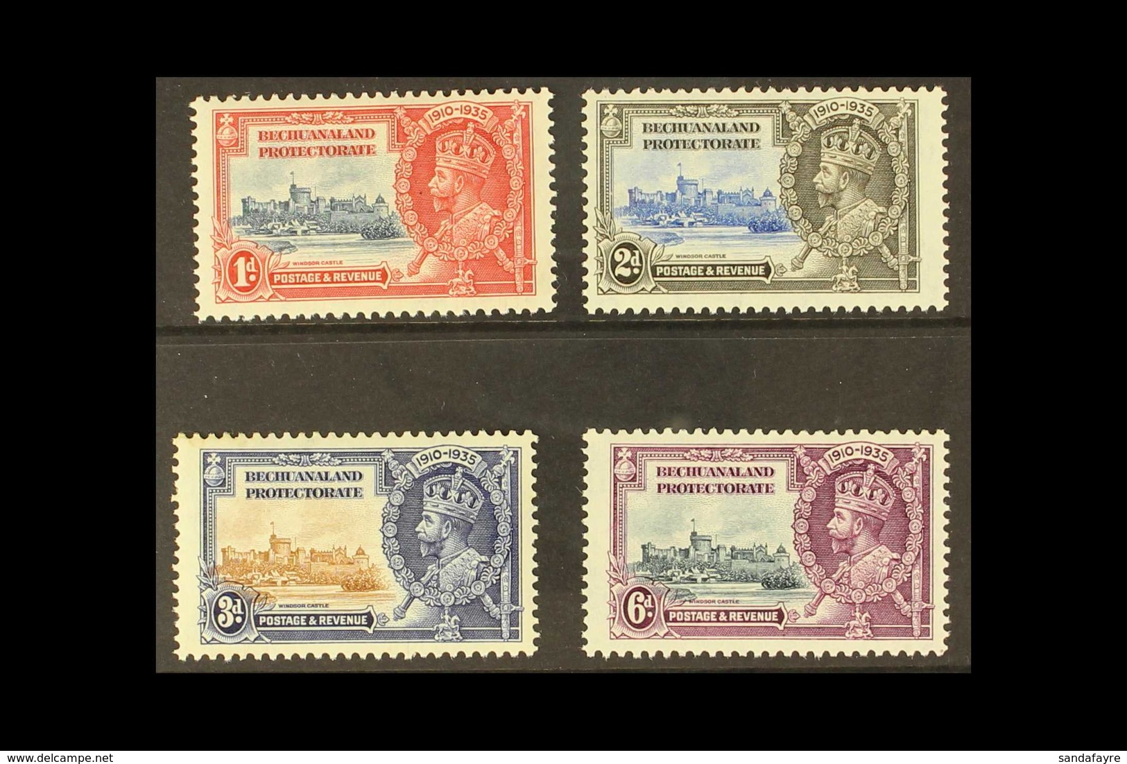 1935 Silver Jubilee Set Complete Each Showing "EXTRA FLAGSTAFF", SG 111a/114a, Very Fine Mint (4 Stamps) For More Images - Altri & Non Classificati