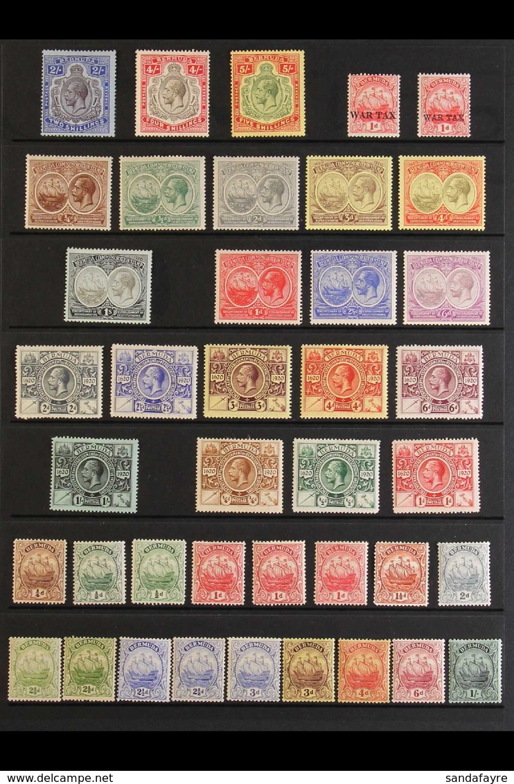 1918-36 VERY FINE MINT COLLECTION Presented On A Pair Of Stock Pages That Includes 1918-22 "Key Plate" 2s, 4s & 5s, 1920 - Bermuda