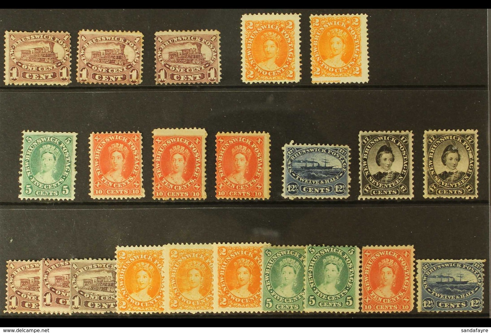 1860-63 MINT & UNUSED SELECTION Presented On A Stock Card That Includes All Values To 17c Mint & All Value To 12½c Unuse - Altri & Non Classificati
