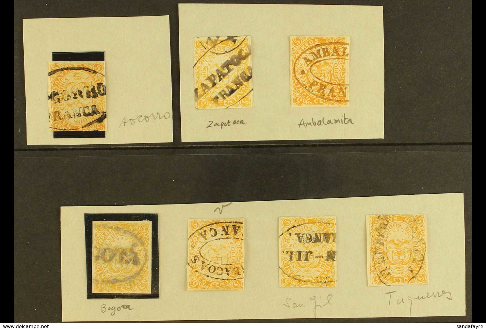 1868 FIVE CENTS ISSUE - POSTMARK SELECTION A Used Collection Of The 1868 5c Orange, Scott 53, SG 51, With Several Differ - Colombia