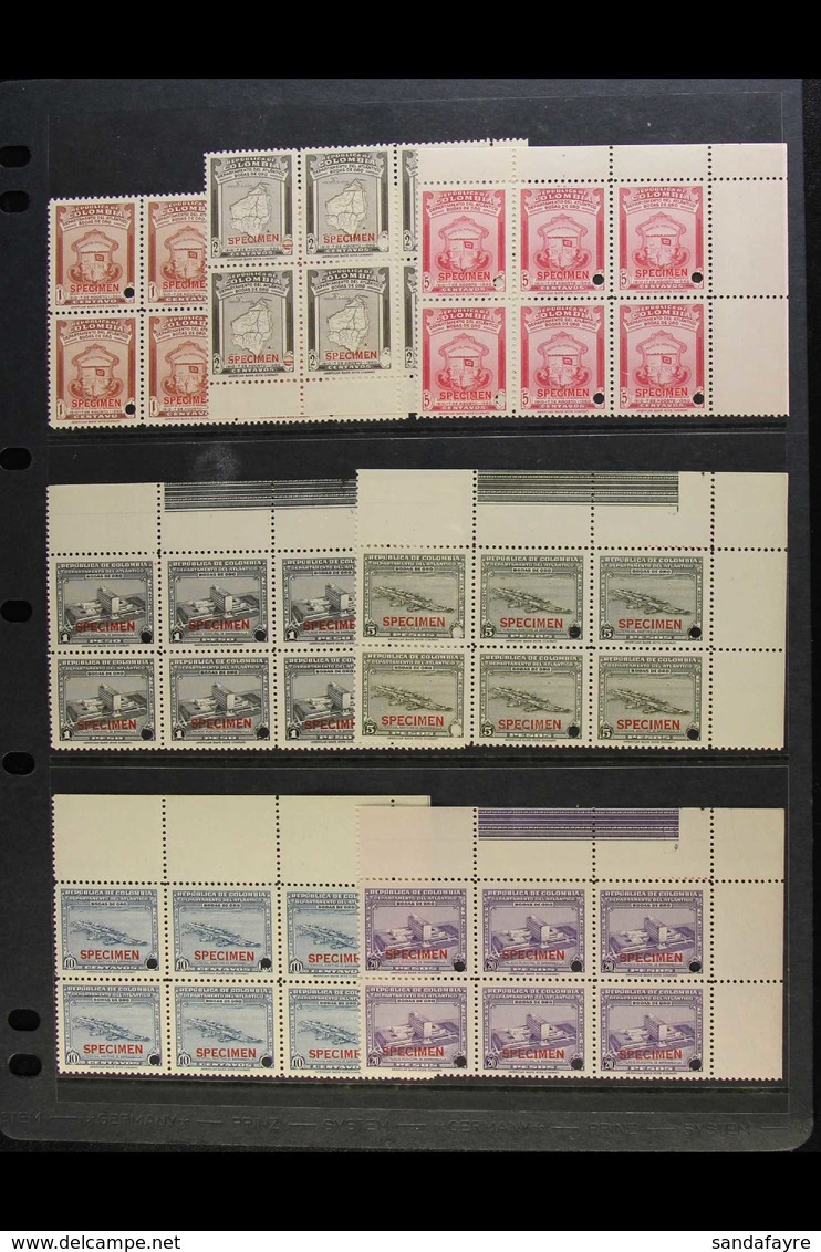 REVENUE STAMPS - SPECIMEN OVERPRINTS 1960 "Departmento Del Atlantico" Set (1c To 20p) In Never Hinged Mint Marginal  BLO - Kolumbien