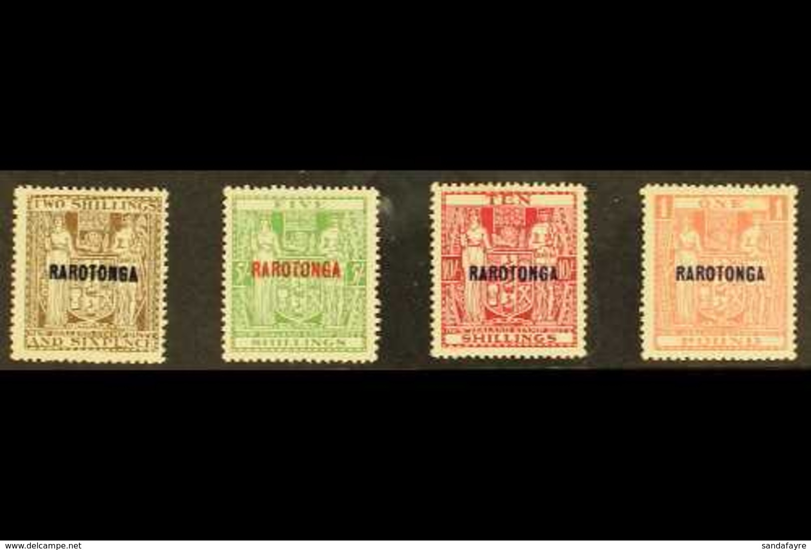 1931 Postal Fiscal "RAROTONGA^ Overprinted Set To £1, SG 95/98, Very Fine Never Hinged Mint. (4 Stamps) For More Images, - Cook