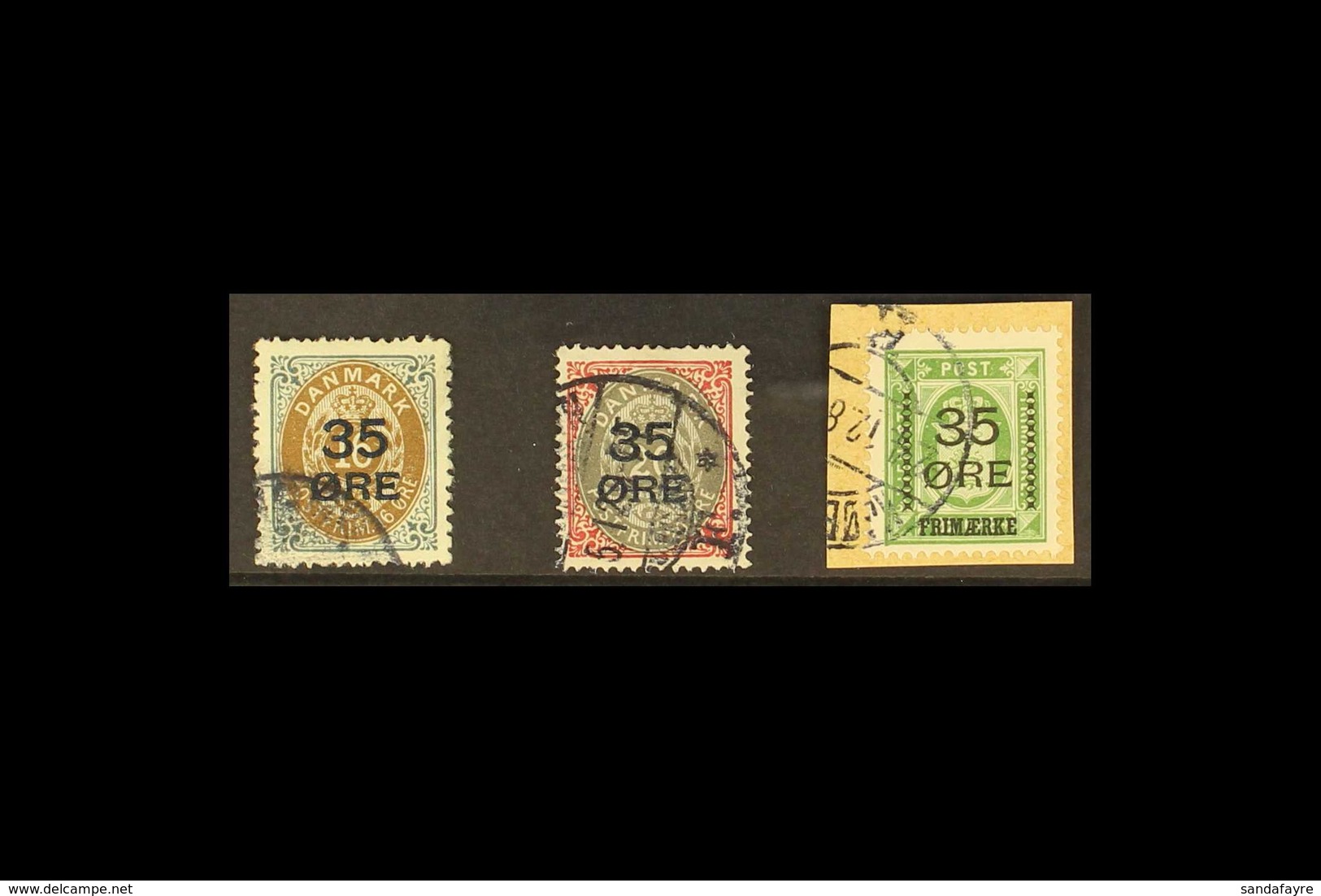 1912 "35 ORE" Surcharges Complete Set, SG 131/133, Fine Used. (3 Stamps) For More Images, Please Visit Http://www.sandaf - Altri & Non Classificati