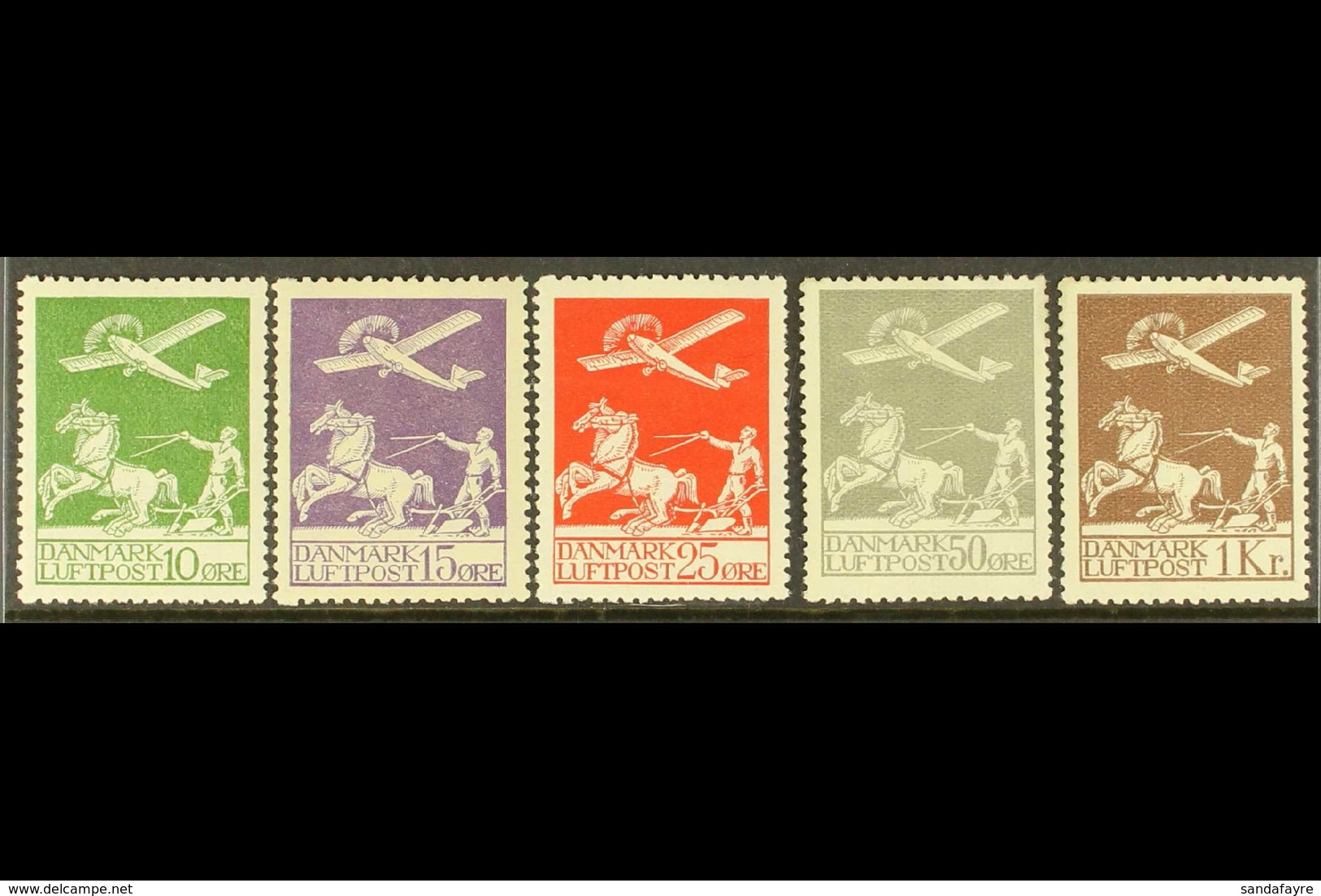 1925-29 Air Set Complete, SG 224/228, Very Fine Mint. (5 Stamps) For More Images, Please Visit Http://www.sandafayre.com - Altri & Non Classificati