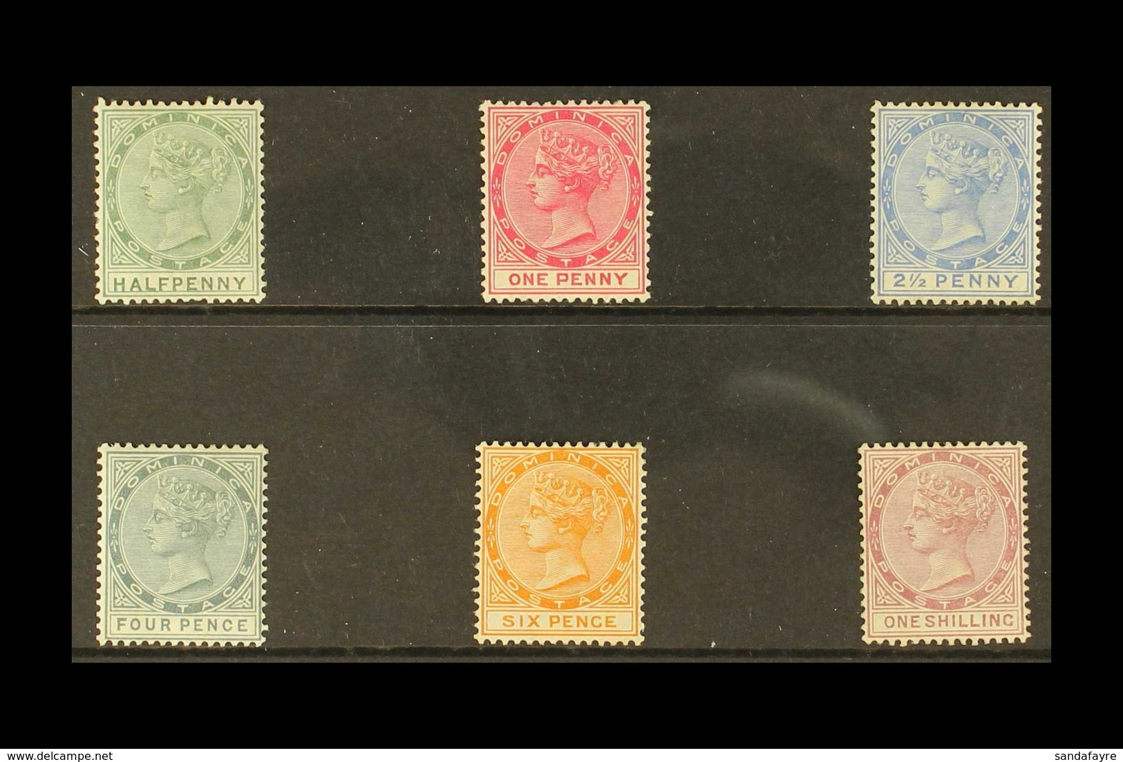 1886-90 Definitive Complete Set, CA Wmk, SG 20/26, Very Fine Mint (6 Stamps) For More Images, Please Visit Http://www.sa - Dominica (...-1978)