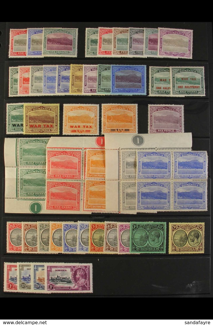 1903-35 FINE MINT COLLECTION Incl. 1903-07 1d, 2½d And 1s, 1907-08 1s And 2s, 1908-20 To 2s, 1921-22 ½d To 2½d Blocks Of - Dominica (...-1978)