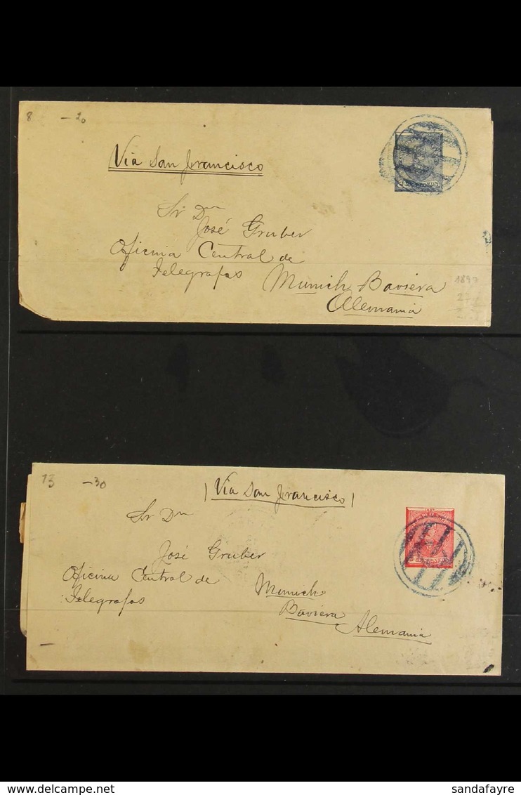 USED POSTAL STATIONERY Accumulation Of Envelopes And A Few Of Wrappers, Used Between 1890s And 1920s With Domestic & Ove - El Salvador