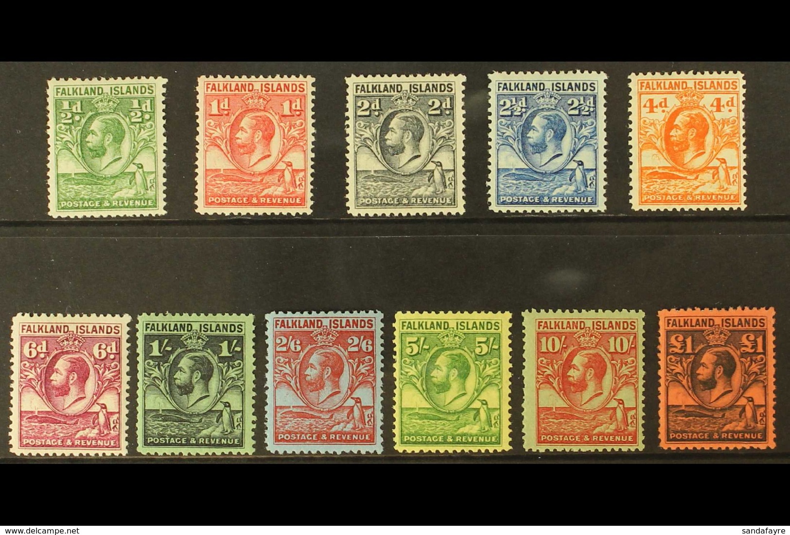 1929-37 Whale & Penguin Definitive Set, SG 116/26, Very Fine Mint (11 Stamps) For More Images, Please Visit Http://www.s - Falklandinseln