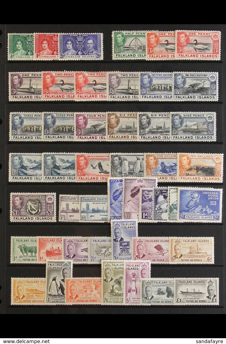 1937-52 COMPLETE MINT KGVI COLLECTION A Delightful Complete Run From The 1937 Coronation To The 1952 Definitive Set, SG  - Falkland