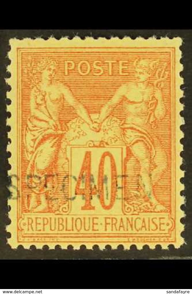 1877-90 40c Red On Yellow Sage Type II (Yvert 94, SG 270), Fine Mint With "SPECIMEN" Handstamp, Slightly Trimmed Perfs A - Altri & Non Classificati