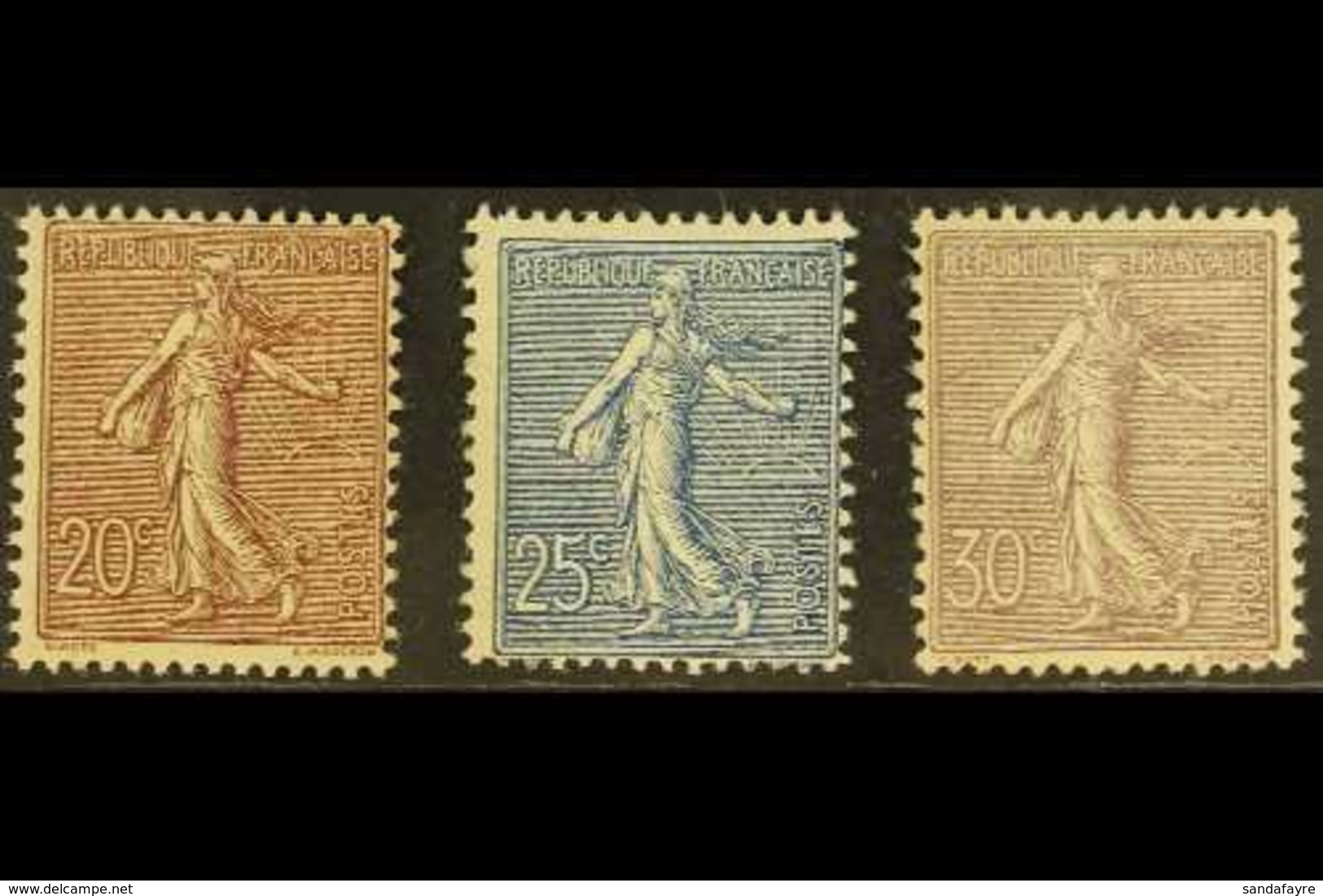 1903 20c Purple-brown, 25c Blue & 30c Lilac Sower (Yvert 131/33, SG 317/19), Fine Mint, Very Fresh. (3 Stamps) For More  - Altri & Non Classificati
