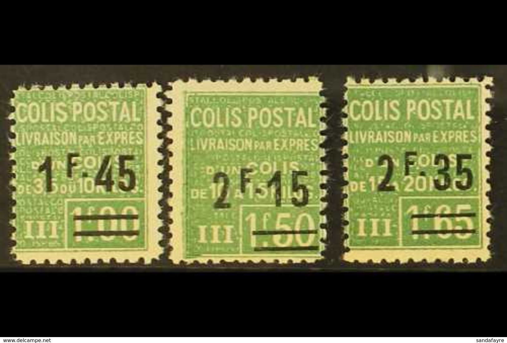 PARCEL POST 1928-29 'Livraison Par Expres' Surcharges Complete Set, Yvert 92/94, Never Hinged Mint, Very Fresh. (3 Stamp - Sonstige & Ohne Zuordnung