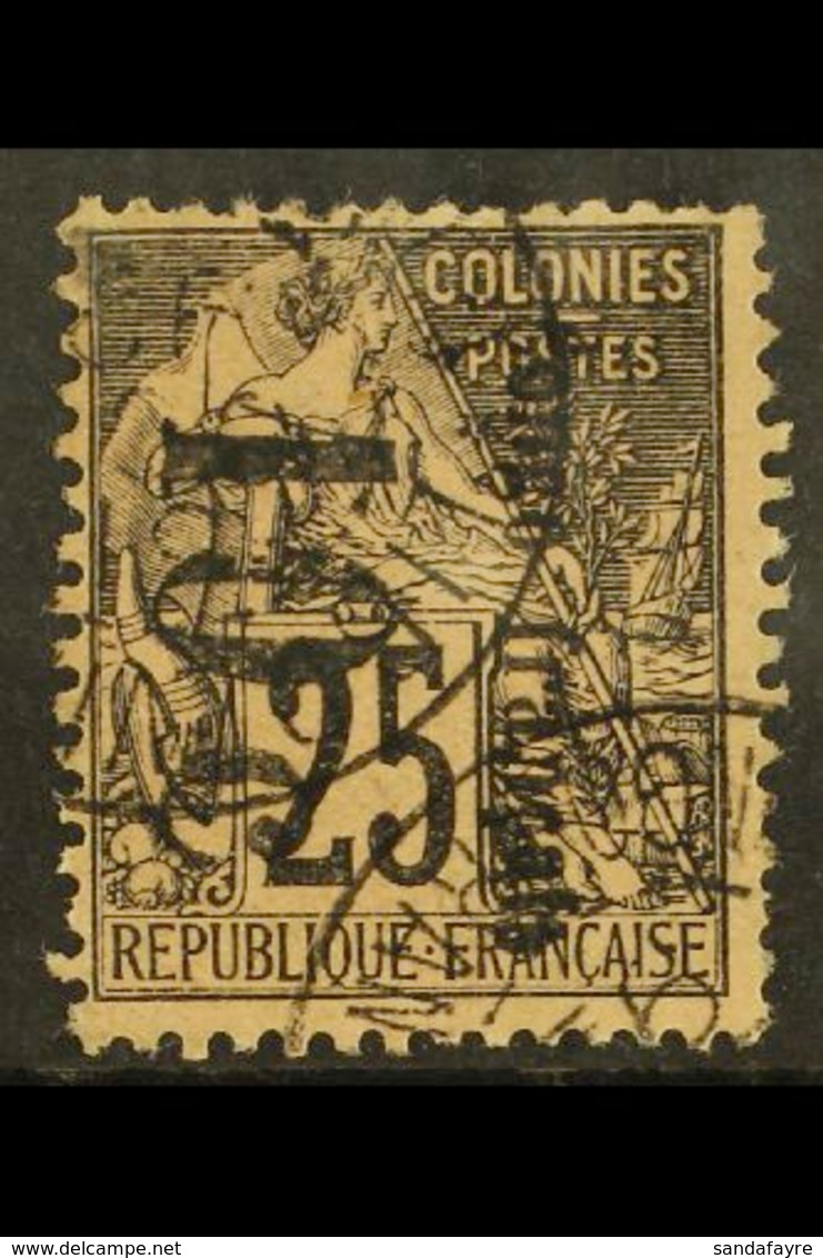 CONGO 1891 10c On 25c, Small "o", Reading Downwards, Yv 5b, Very Fine Used. For More Images, Please Visit Http://www.san - Altri & Non Classificati