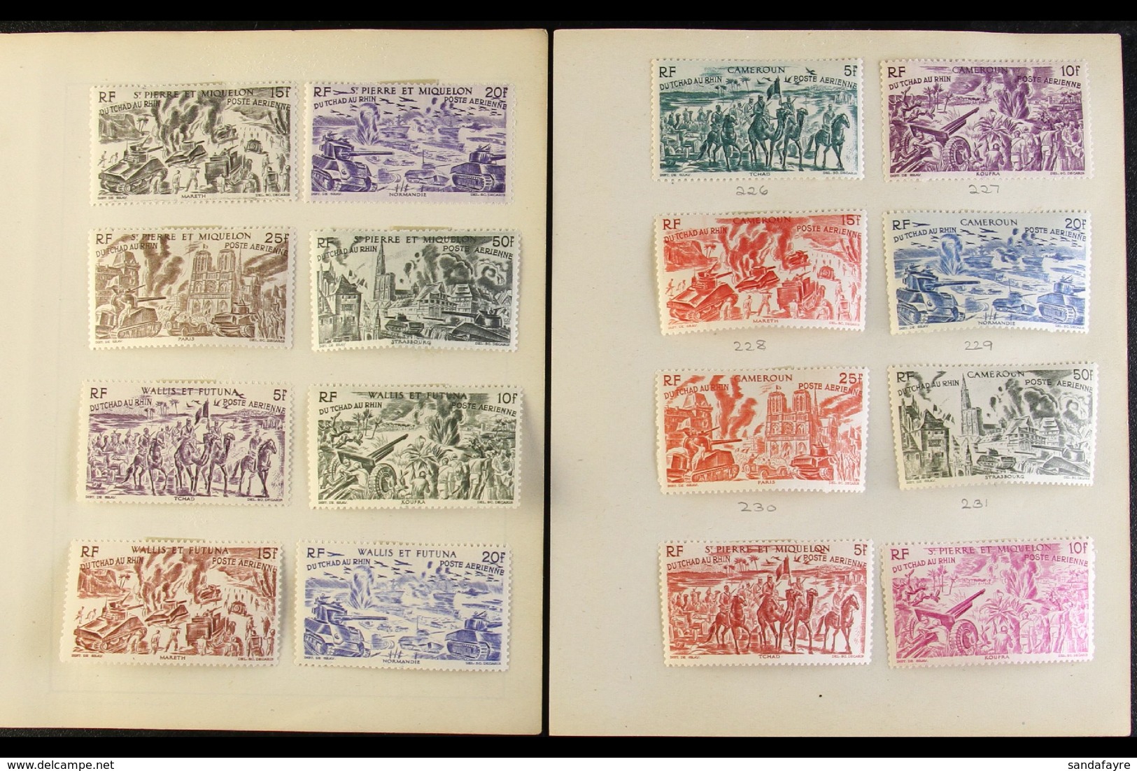 GRANDES SERIES 1946 AIR "Du Tchad Au Rhin" Complete Omnibus Set, Very Fine Mint. (90 Stamps) For More Images, Please Vis - Altri & Non Classificati