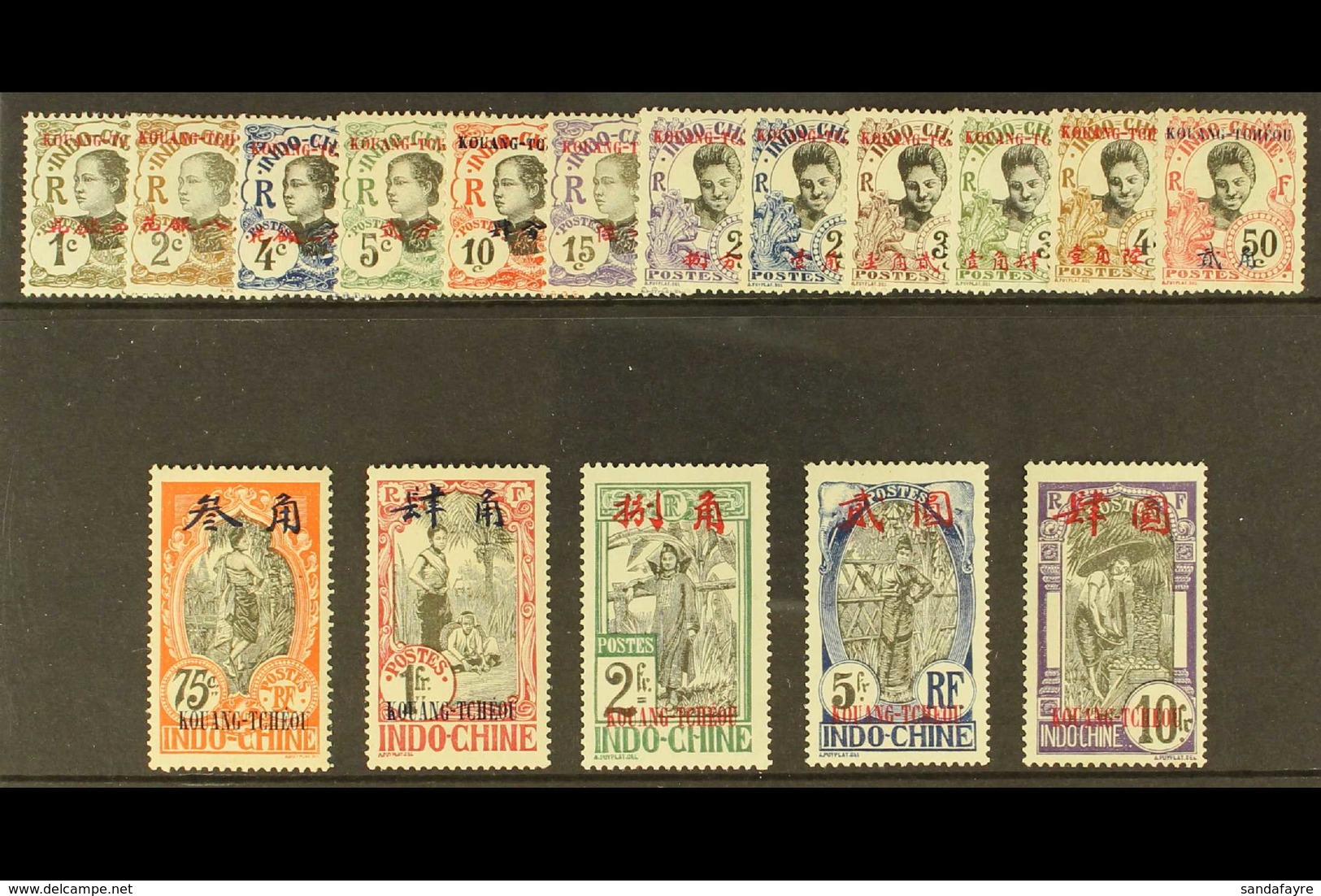 KOUANG-TCHEOU 1908 "KOUANG-TCHEOU" Overprints Complete Set, Yvert 18/34, SG 18/34, Fine Mint (17 Stamps). For More Image - Altri & Non Classificati