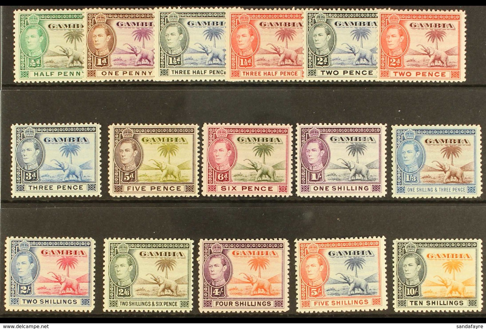 1938-46 Pictorial Definitive Set, SG 150/61, Fine Mint (16 Stamps) For More Images, Please Visit Http://www.sandafayre.c - Gambia (...-1964)