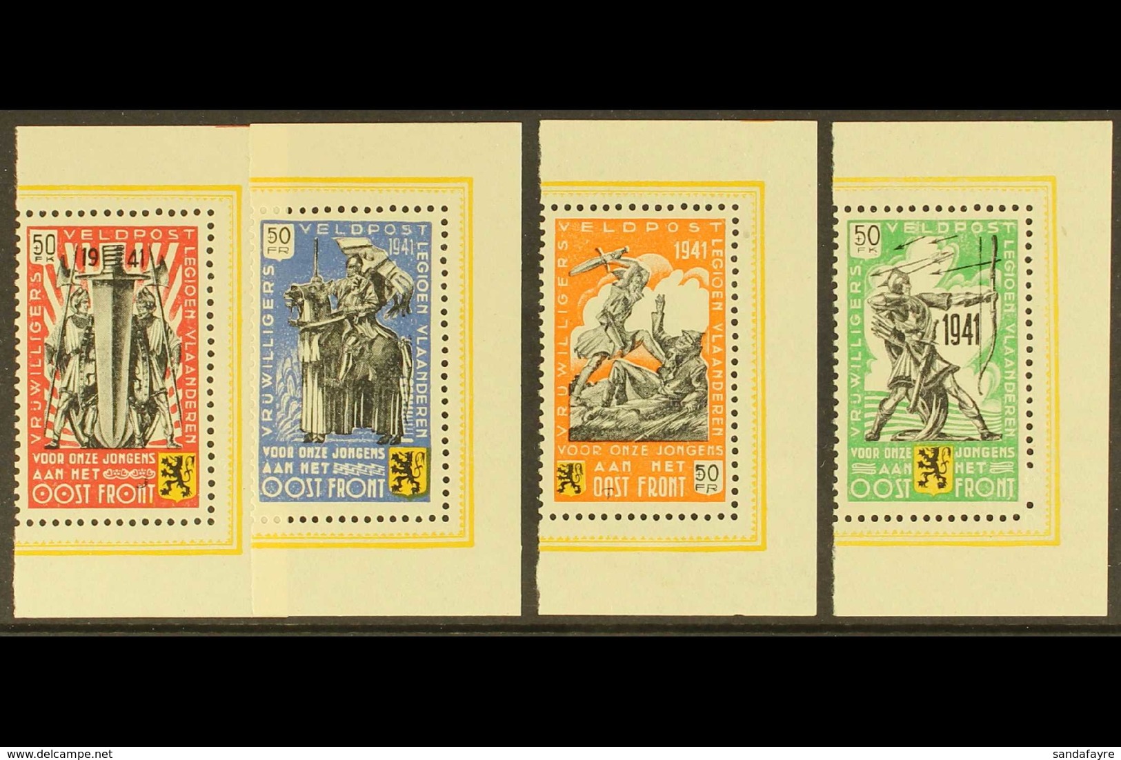 BELGIAN / FLEMISH LEGION 1941 Set Complete, Michel 1 / IV, Never Hinged Mint (4 Stamps) For More Images, Please Visit Ht - Altri & Non Classificati