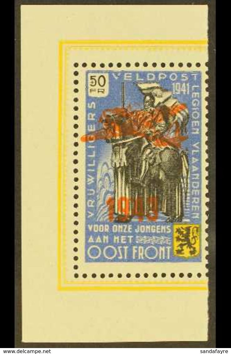 BELGIAN / FLEMISH LEGION 1943 +50 Fr Cornflower Blue, Black & Yellow With Type Type I Overprint, Michel VIII, Never Hing - Altri & Non Classificati