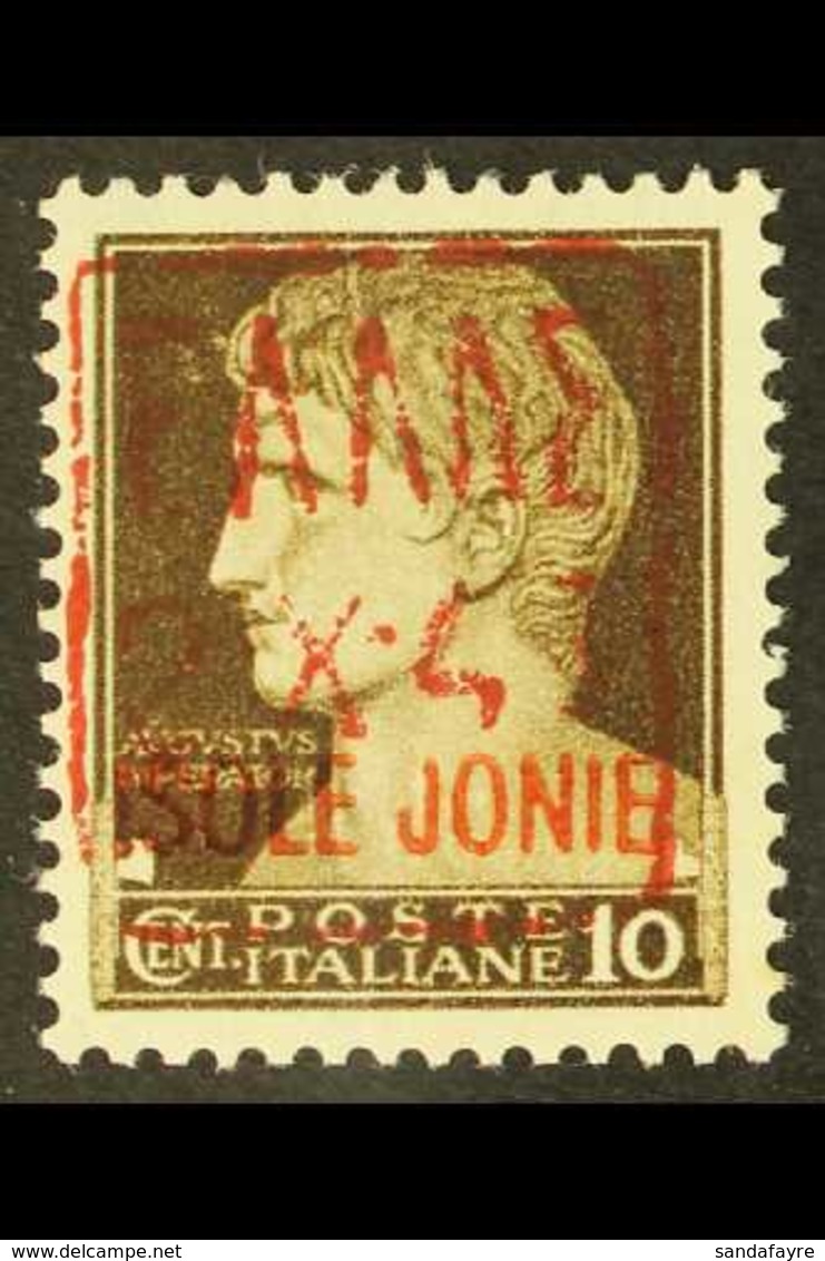 ZANTE 1943 10c Black- Brown With Lilac- Red Overprint, Michel I I, Never Hinged Mint. For More Images, Please Visit Http - Altri & Non Classificati