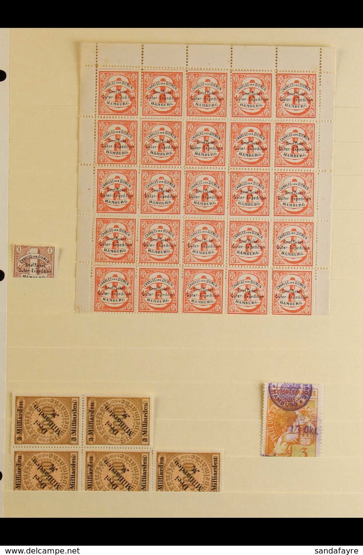 REVENUE STAMPS, PRIVATE POSTS AND CINDERELLAS Substantial Accumulation On Leaves And Stockleaves, On Stockcards, Etc. On - Altri & Non Classificati