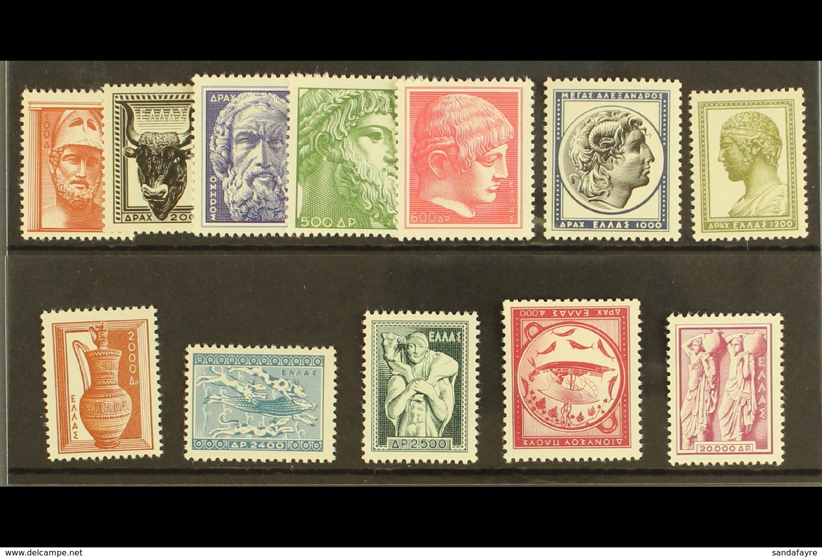 1954 Ancient Greek Art Complete Set, Michel 603/614, Never Hinged Mint. (12 Stamps) For More Images, Please Visit Http:/ - Altri & Non Classificati