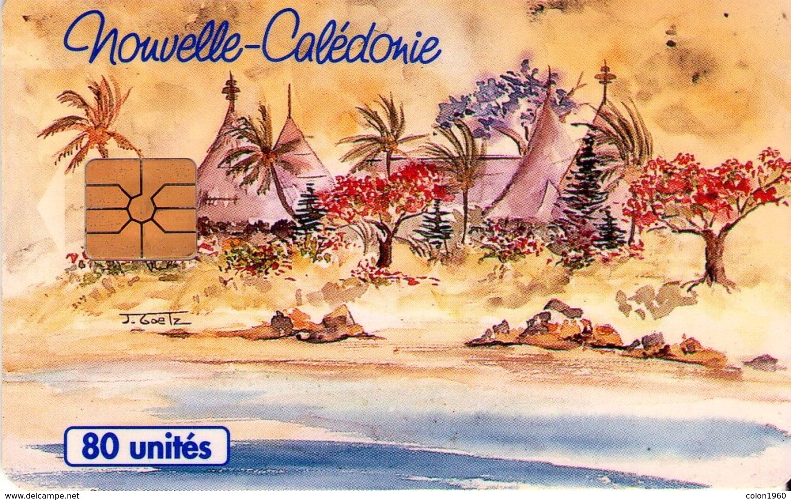 NUEVA CALEDONIA. NC-022. Cases Et Lagon. 80U. 10-1994. (008) - Nieuw-Caledonië