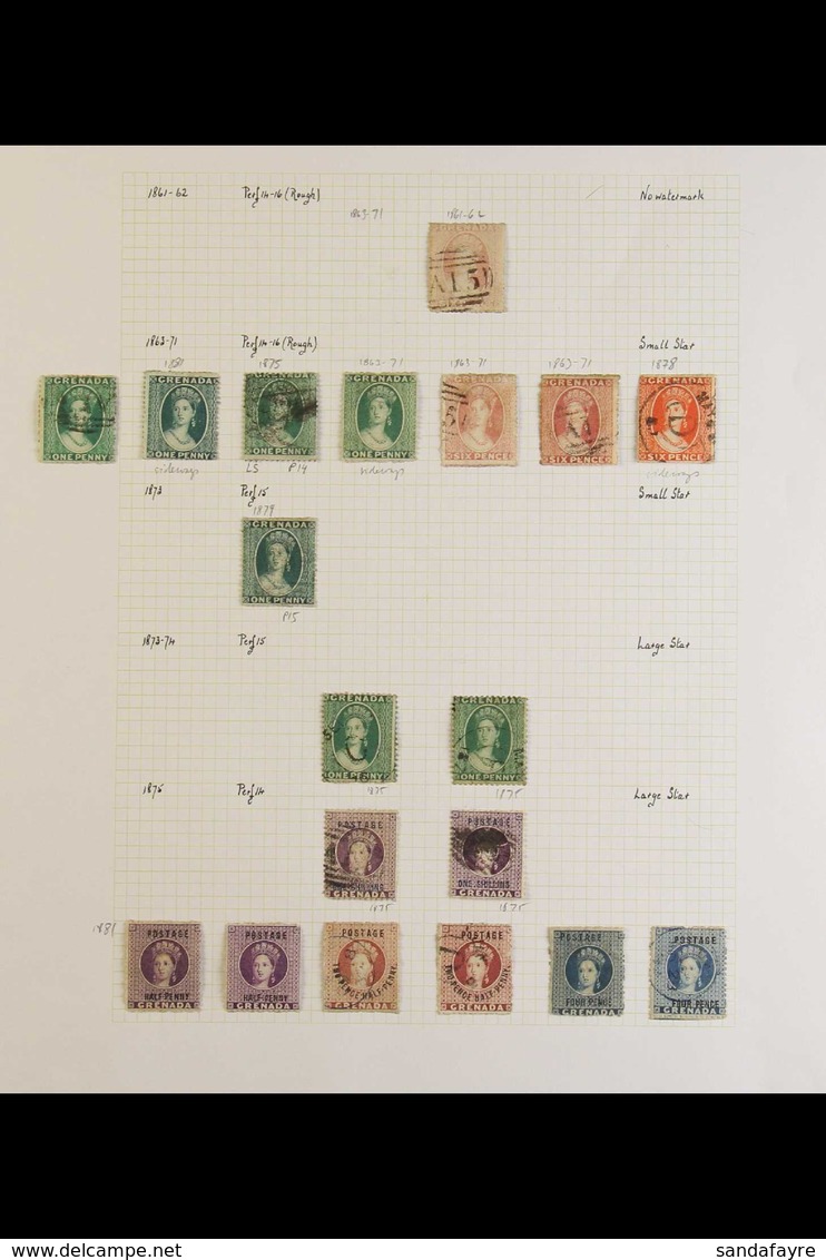 1861-1899 ATTRACTIVE COLLECTION CAT £1,000+ Mint And Used (mainly Used) Written Up On Album Leaves. From 1861-62 (no Wmk - Grenada (...-1974)
