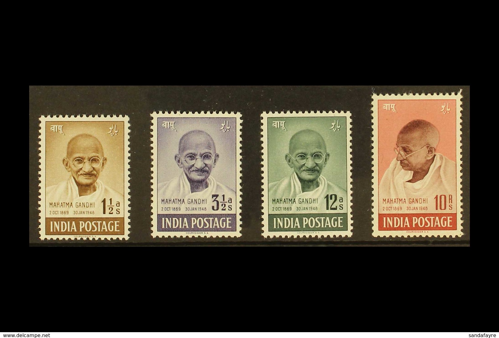 1948 Gandhi First Anniv. Of Independence Set Complete, SG 305/08, Very Fine Mint (4 Stamps) For More Images, Please Visi - Altri & Non Classificati