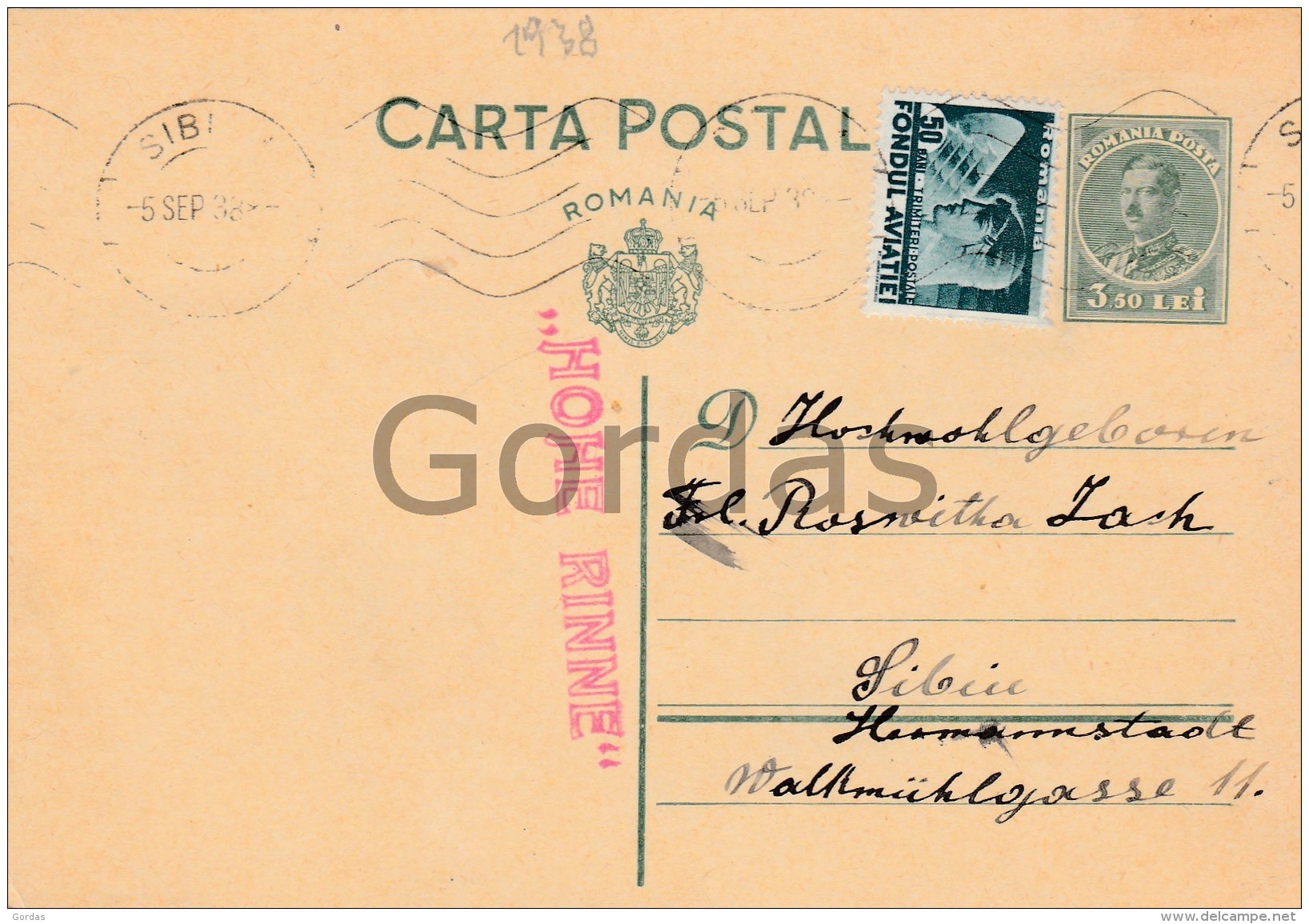 Romania - Paltinis - Hohe Rinne - Rare Postal History Stample - Werbepostkarten
