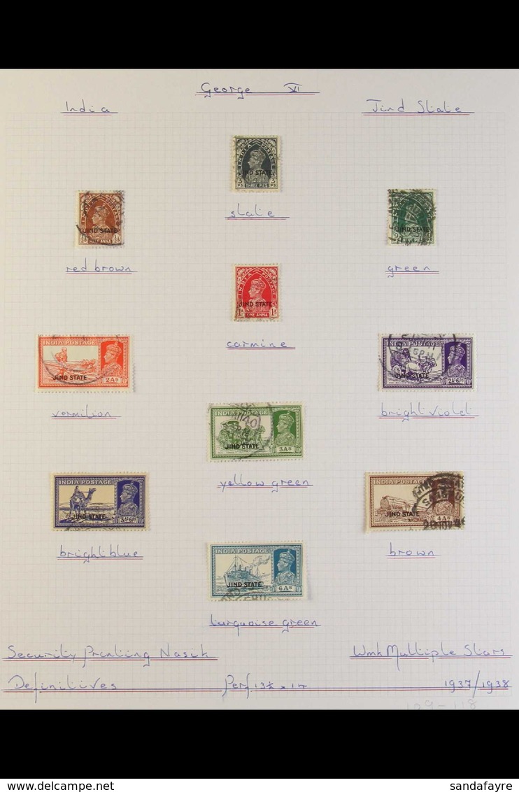 JIND 1937-43 KGVI FINE USED COLLECTION - we See 1937-8 Overprinted Definitives Complete To 1r Plus 2r Value, 1941-3 Comp - Altri & Non Classificati