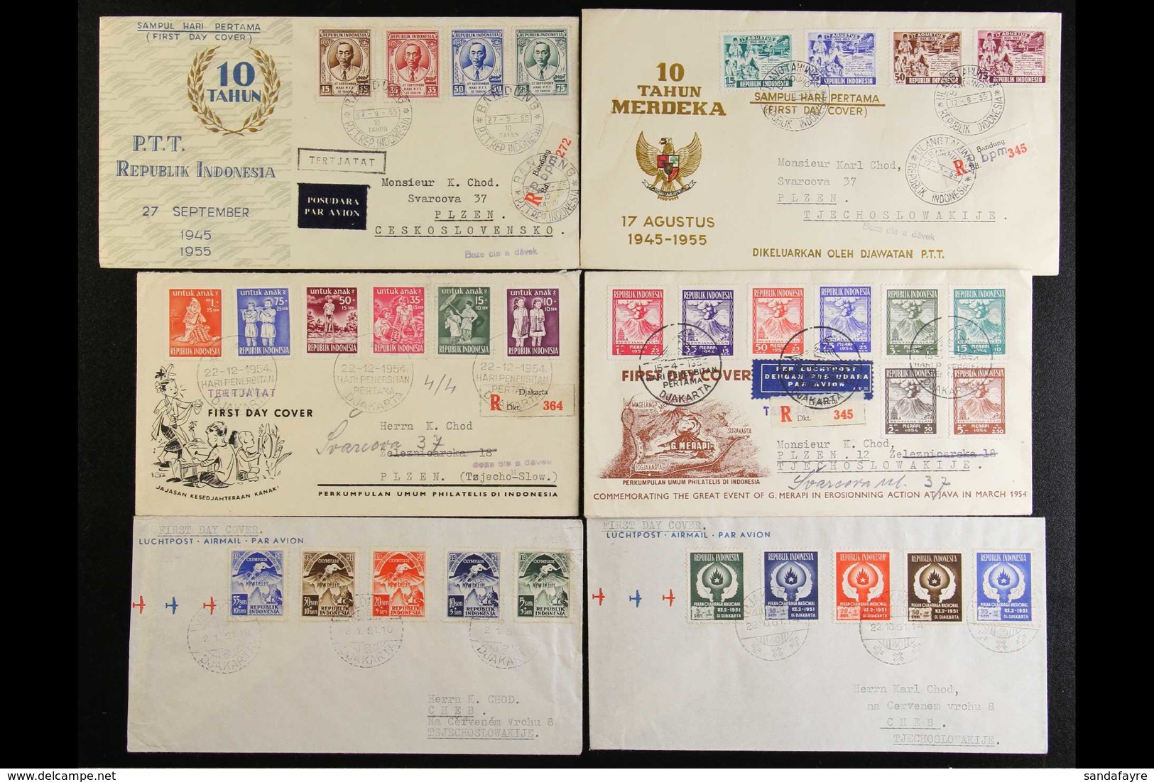 FIRST DAY COVERS 1949-60 All Different Collection Mostly On Illustrated Covers And Bearing Complete Sets, Includes 1949  - Indonesia