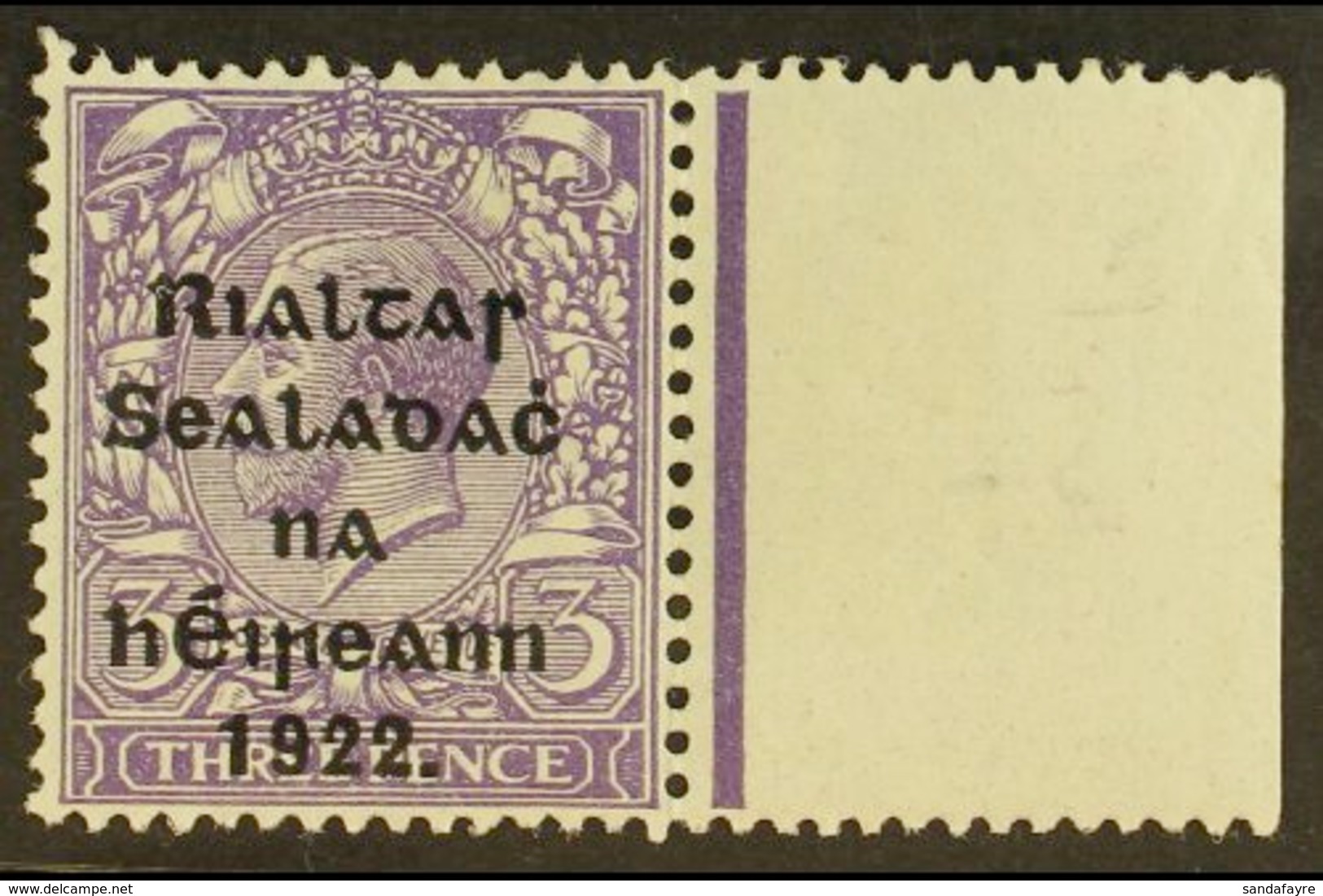 1922 THOM 3d Violet, Watermark Inverted And Reversed, SG 36y, Fine Mint With Right Margin. For More Images, Please Visit - Altri & Non Classificati