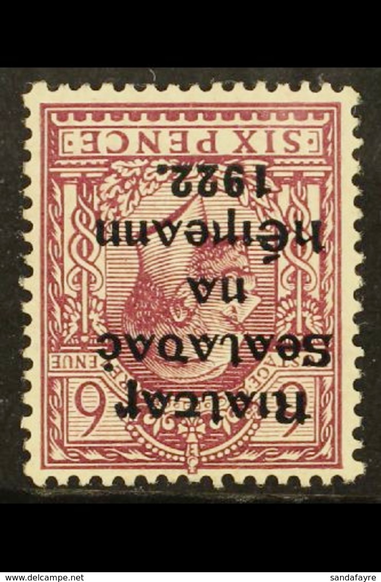 1922 WATERMARK VARIETY. 1922 6d Reddish Purple With WATERMARK INVERTED & REVERSED Variety, SG 14y, Very Fine Mint, Very  - Altri & Non Classificati