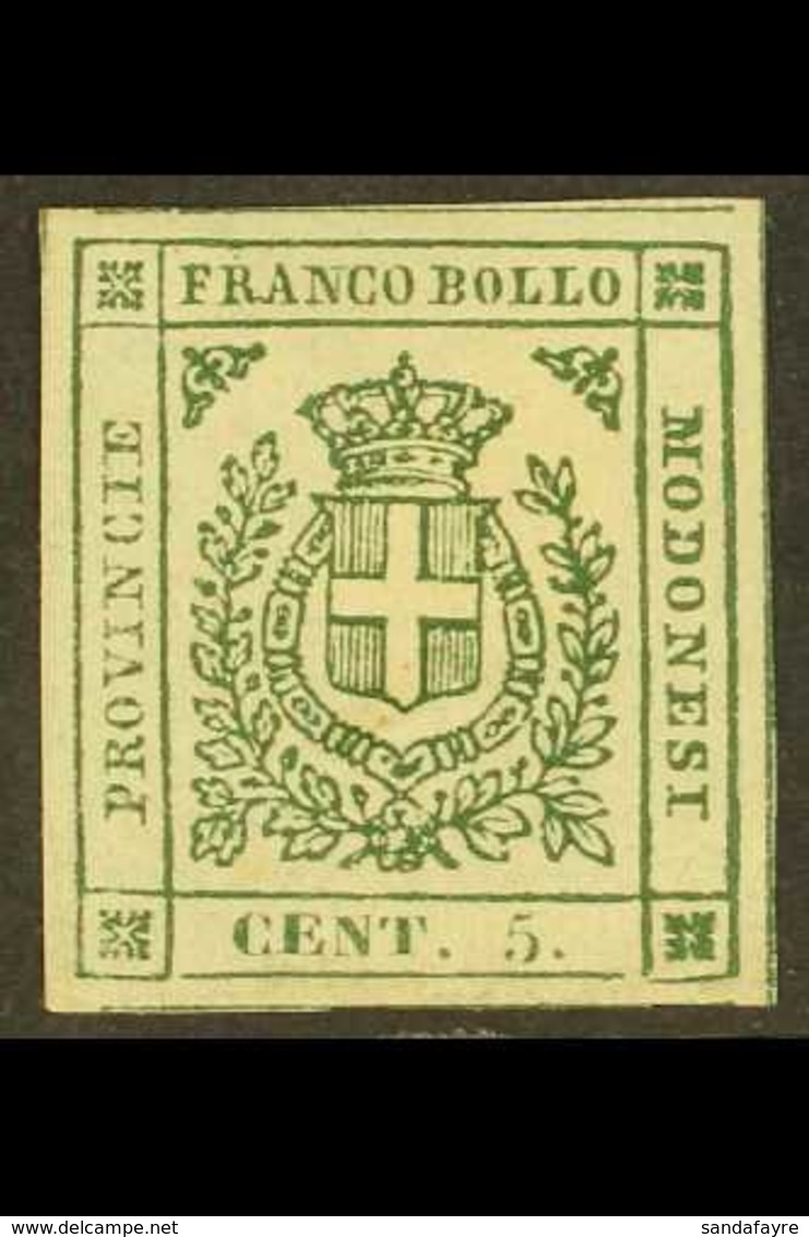 MODENA 1859 5c Deep Green, Provisional Govt, Sass 12a, Very Fine Mint Og. Lovely Stamp With Bright Rich Colour. Cat €250 - Non Classificati