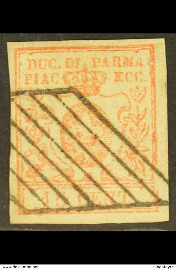 PARMA 1857-9 15c Pale Red, Sassone 9, SG 16, Used With Neat Barred Cancel, Four Margins, Sassone Cat. 650 Euros. For Mor - Non Classificati