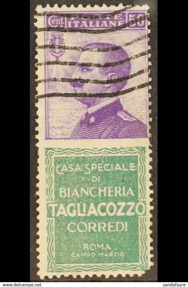 1924-5 ADVERT STAMPS 50c Violet With "Tagliacozzo" Advert In Green, Sassone 17, Used, Corner Fault At Base. For More Ima - Non Classificati