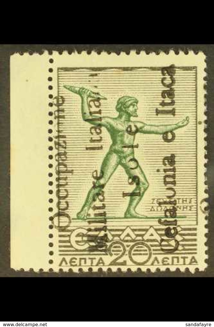 CEFOLONIA & ITHACA 20L Black And Green, Ithaca Issue, Sass 30, Fine Marginal Never Hinged Mint. Couple Of Tone Spots On  - Altri & Non Classificati