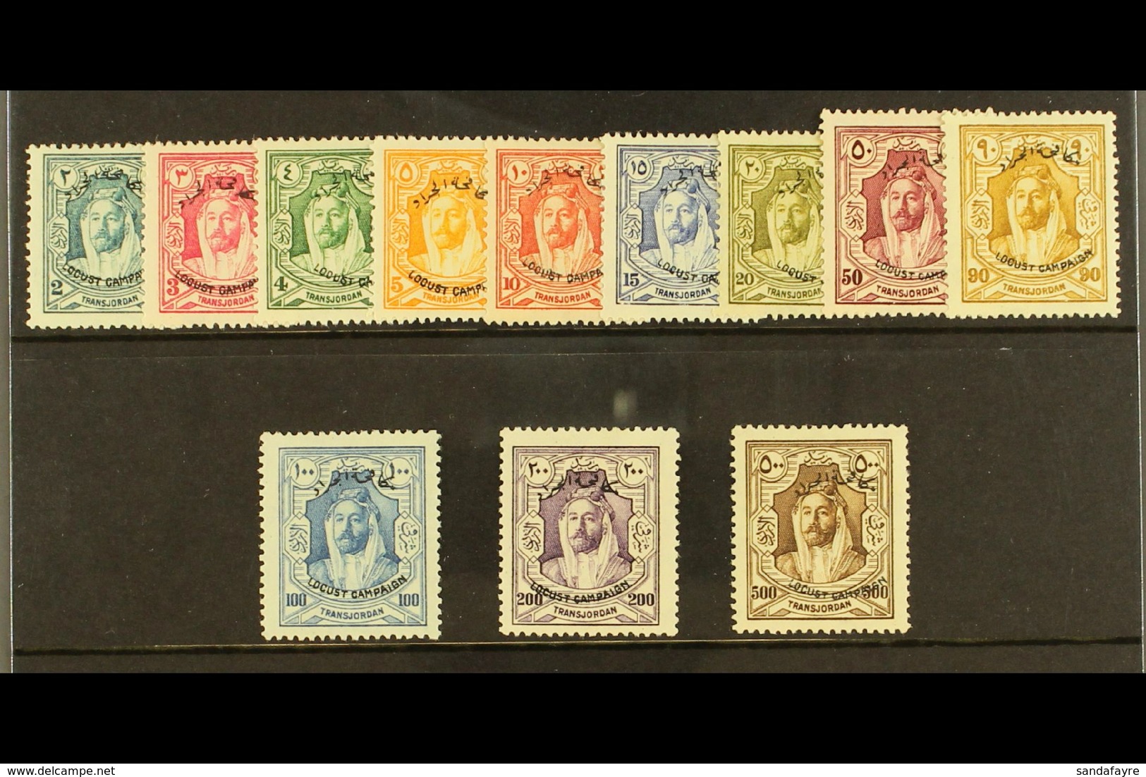 1930 Locust Campaign Set Complete, SG 183/94, Very Fine Mint. (12 Stamps) For More Images, Please Visit Http://www.sanda - Giordania